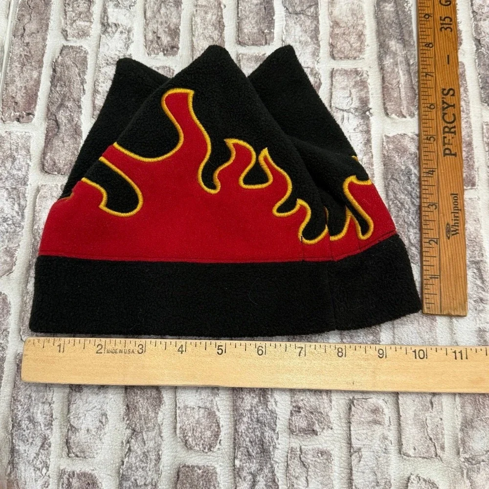 Vintage Children's Place Fire Flame Kids Fleece Beanie Hat Pointy Y2K Grunge 7-8